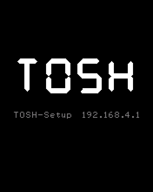 Tosh Dash display: Start screen