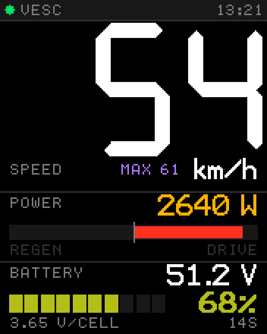 Tosh Dash display: Full power